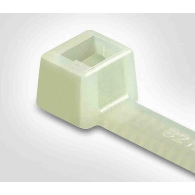 HellermannTyton Cable Tie, 100mm x 2.5 mm, Natural Polyamide 6.6 (PA66), Pk-100