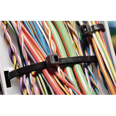 HellermannTyton Cable Tie, 100mm x 2.5 mm, Natural Polyamide 6.6 (PA66), Pk-100