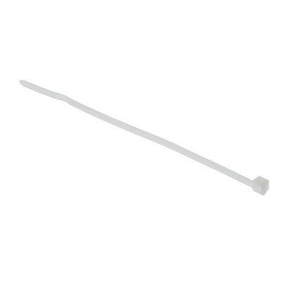 HellermannTyton Cable Tie, 100mm x 2.5 mm, Natural Polyamide 6.6 (PA66), Pk-100