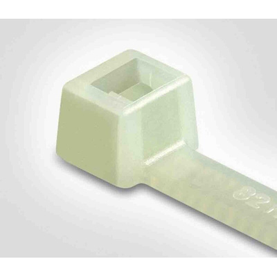 HellermannTyton Cable Tie, 205mm x 2.5 mm, Natural Polyamide 6.6 (PA66), Pk-100
