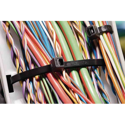 HellermannTyton Cable Tie, 205mm x 2.5 mm, Natural Polyamide 6.6 (PA66), Pk-100