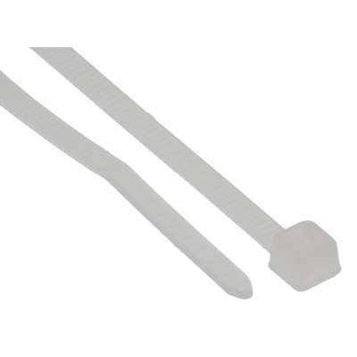 HellermannTyton Cable Tie, 205mm x 2.5 mm, Natural Polyamide 6.6 (PA66), Pk-100