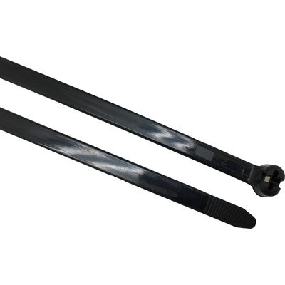 RS PRO Cable Tie, 155mm x 3.6 mm, Black Nylon, Pk-100