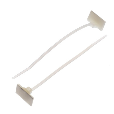 HellermannTyton Cable Tie, Self Adhesive, 100mm x 2.5 mm, Natural Polyamide 6.6 (PA66), Pk-100