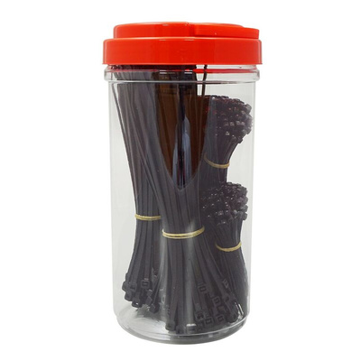 RS PRO Cable Tie, 100 mm, 150 mm, 203 mm x 2.5 mm, 3.6 mm, 4.6 mm, Black Nylon