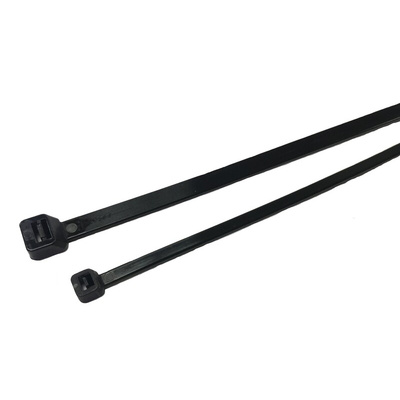 RS PRO Cable Tie, 180mm x 3.6 mm, Black Nylon