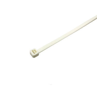 RS PRO Cable Tie, 380mm x 7.6 mm, White Nylon