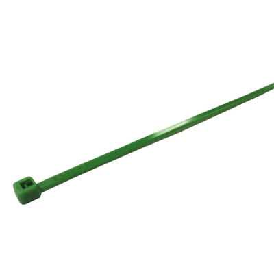 RS PRO Cable Tie, 385mm x 4.8 mm, Green Nylon