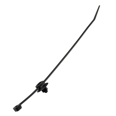 RS PRO Cable Tie, 200mm x 4.6 mm, Black Nylon