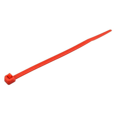 RS PRO Cable Tie, 200mm x 4.6 mm, Red Nylon