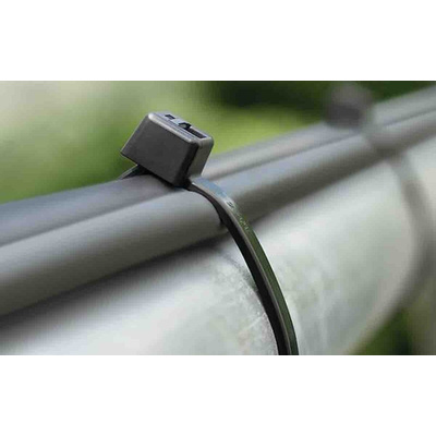 HellermannTyton Cable Tie, UV Resistant, 200mm x 2.5 mm, Black Polyamide 6.6 (PA66), Pk-100