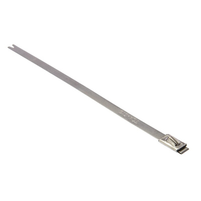 HellermannTyton Cable Tie, Roller Ball, 127mm x 4.6 mm, Metallic 316 Stainless Steel, Pk-100