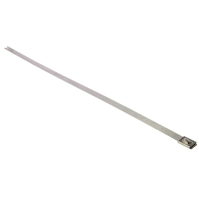 HellermannTyton Cable Tie, Roller Ball, 362mm x 7.9 mm, Metallic 316 Stainless Steel, Pk-50