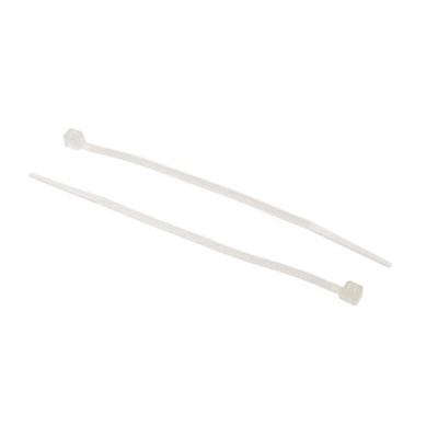 RS PRO Cable Tie, 100mm x 2.5 mm, Natural Nylon, Pk-500