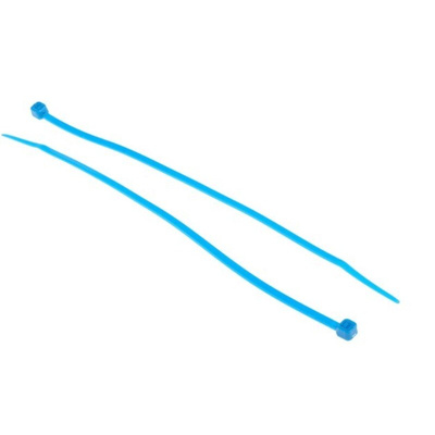 RS PRO Cable Tie, 200mm x 3.6 mm, Blue Nylon, Pk-250
