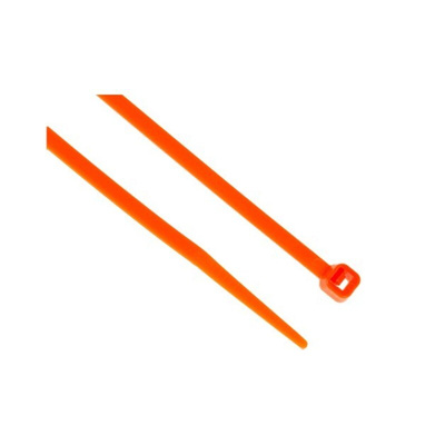 RS PRO Cable Tie, 203mm x 3.6 mm, Orange Nylon, Pk-250
