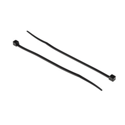 RS PRO Cable Tie, 200mm x 4.6 mm, Black PP, Pk-250