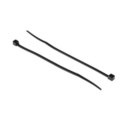 RS PRO Cable Tie, Flame Retardant, 203mm x 4.8 mm, Black Nylon, Pk-250