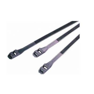 RS PRO Cable Tie, Double Locking, 760mm x 9 mm, Black Nylon, Pk-200