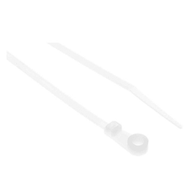 RS PRO Cable Tie, Screw Mount, 171.5mm x 3.7 mm, Natural Nylon, Pk-500
