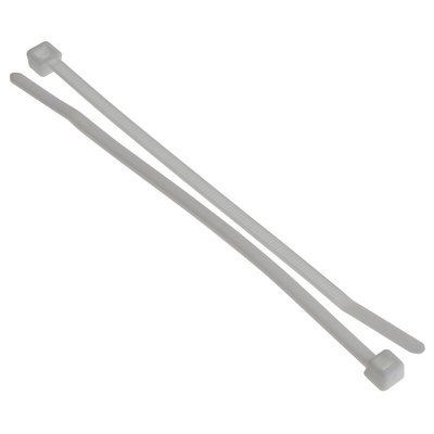HellermannTyton Cable Tie, 100mm x 2.5 mm, White Polyamide 6.6 (PA66), Pk-100
