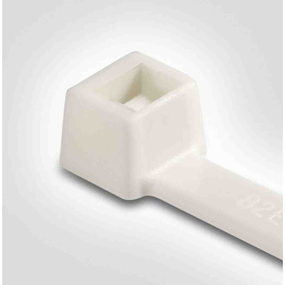HellermannTyton Cable Tie, 100mm x 2.5 mm, White Polyamide 6.6 (PA66), Pk-100