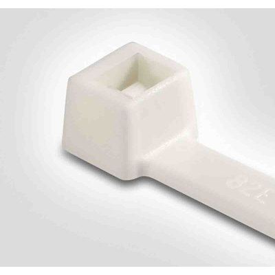 HellermannTyton Cable Tie, 150mm x 3.5 mm, White Polyamide 6.6 (PA66), Pk-100