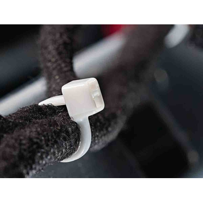 HellermannTyton Cable Tie, 200mm x 4.6 mm, White Polyamide 6.6 (PA66), Pk-100
