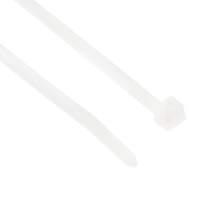 HellermannTyton Cable Tie, 200mm x 4.6 mm, White Polyamide 6.6 (PA66), Pk-100