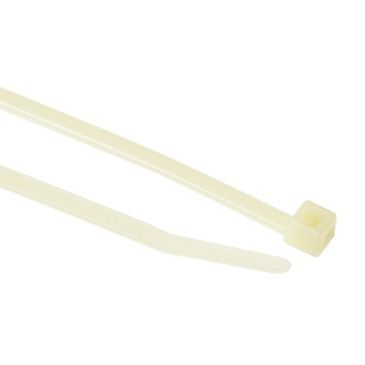 HellermannTyton Cable Tie, Inside Serrated, 150mm x 3.5 mm, Natural PA 4.6, Pk-100