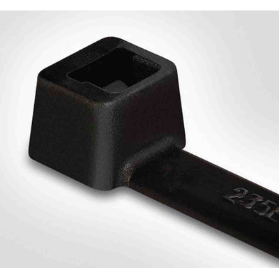 HellermannTyton Cable Tie, Inside Serrated, 290mm x 3.5 mm, Black Polyamide 6.6 (PA66), Pk-100
