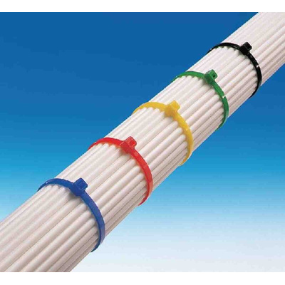 HellermannTyton Cable Tie, Inside Serrated, 290mm x 3.5 mm, Black Polyamide 6.6 (PA66), Pk-100