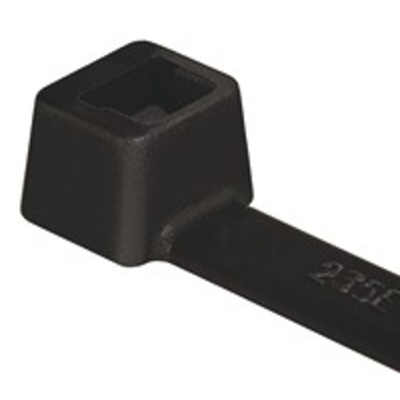 HellermannTyton Cable Tie, Inside Serrated, 365mm x 7.6 mm, Black Polyamide 6.6 (PA66), Pk-100