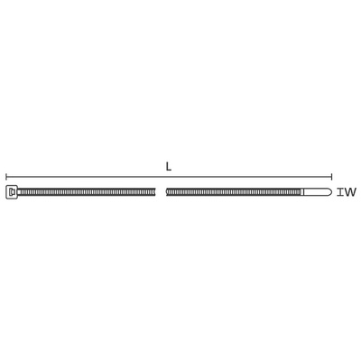 HellermannTyton Cable Tie, Inside Serrated, 390mm x 4.7 mm, Black Polyamide 6.6 (PA66), Pk-100