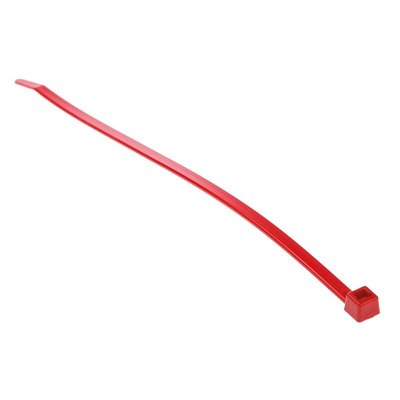 HellermannTyton Cable Tie, Inside Serrated, 210mm x 4.7 mm, Red Polyamide 6.6 (PA66), Pk-100