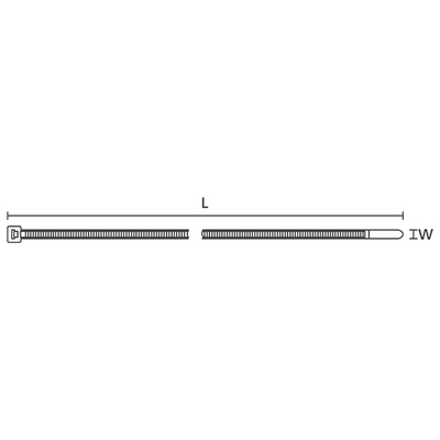 HellermannTyton Cable Tie, Inside Serrated, 300mm x 4.7 mm, Black Polyamide 6.6 (PA66), Pk-100