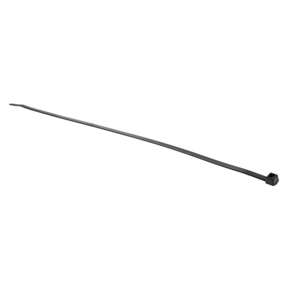 HellermannTyton Cable Tie, Inside Serrated, 300mm x 4.7 mm, Black Polyamide 6.6 (PA66), Pk-100