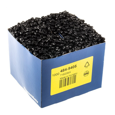 Thomas & Betts Cable Ties, Weather Resistant, 92mm x 2.4 mm, Black Nylon, Pk-1000