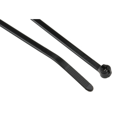 Thomas & Betts Cable Ties, Weather Resistant, 186mm x 4.8 mm, Black Nylon, Pk-1000