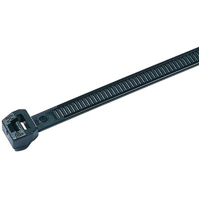 HellermannTyton Cable Tie, Outside Serrated, 150mm x 4.6 mm, Black Polyamide 6.6 (PA66), Pk-100
