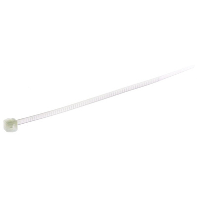 HellermannTyton Cable Tie, 100mm x 2.5 mm, Natural Nylon, Pk-200