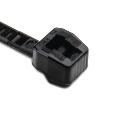 HellermannTyton Cable Tie, 100mm x 2.5 mm, Black Polyamide 6.6 (PA66), Pk-200