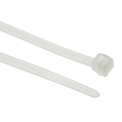 HellermannTyton Cable Tie, 200mm x 3.4 mm, Natural Polyamide 6.6 (PA66), Pk-100