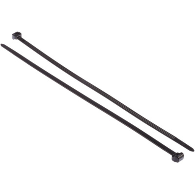 HellermannTyton Cable Tie, 200mm x 4.6 mm, Black Polyamide 6.6 (PA66), Pk-100