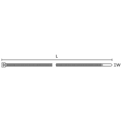 HellermannTyton Cable Tie, 300mm x 4.6 mm, Black Polyamide 6.6 (PA66), Pk-100