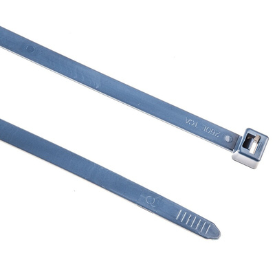 HellermannTyton Cable Tie, 380mm x 7.6 mm, Blue Polyamide 6.6 (PA66), Pk-100
