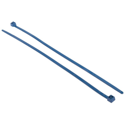 HellermannTyton Cable Tie, Releasable, 250mm x 4.6 mm, Blue Metal Detectable, Pk-100