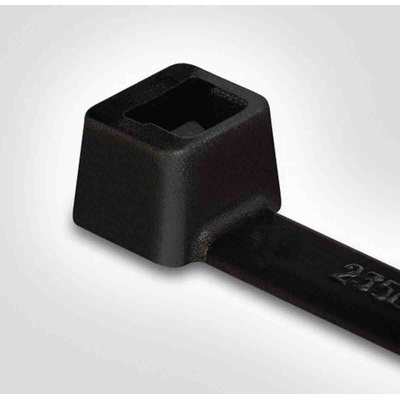 HellermannTyton Cable Tie, 390mm x 4.6 mm, Black Polyamide 6.6 (PA66), Pk-100