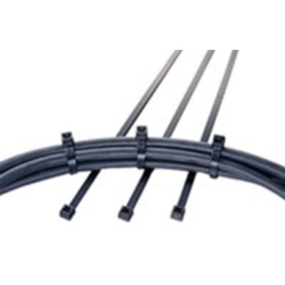 HellermannTyton Cable Tie, 390mm x 4.6 mm, Black Polyamide 6.6 (PA66), Pk-100