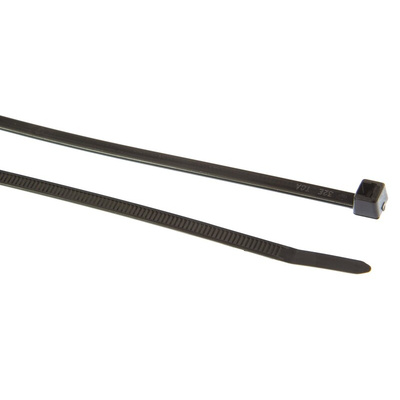 HellermannTyton Cable Tie, 390mm x 4.6 mm, Black Polyamide 6.6 (PA66), Pk-100